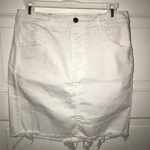 White denim skirt, worn once only .